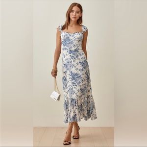 Reformation Nikita Dress in Blue/white